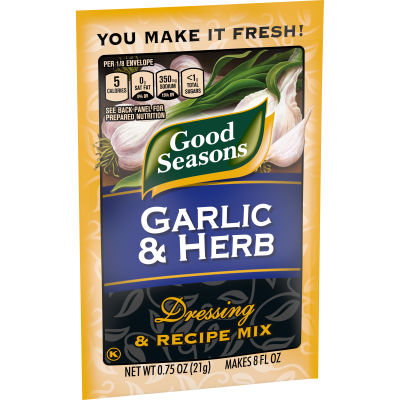 Good Seasons Garlic & Herb Dressing & Recipe Mix, 0.75 oz Packet