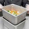 Half-size 6-inch-deep Super Pan V® perforated stainless steel steam table pan