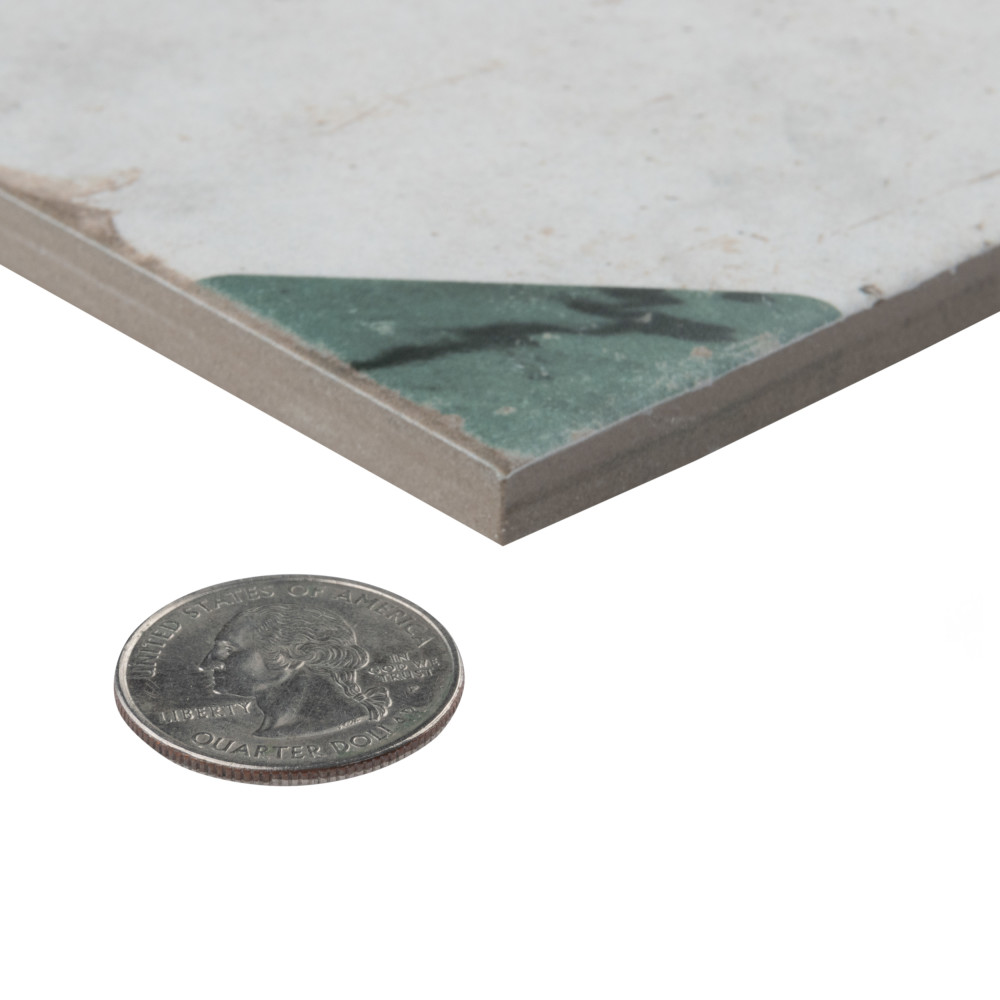 Renaissance Deco Emerald Frame 7-7/8 in. x 7-7/8 in. Porcelain Floor and Wall Tile