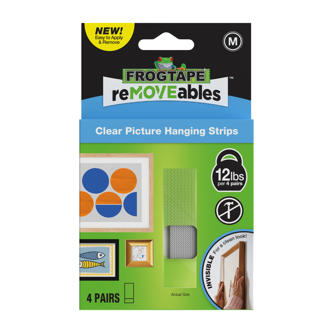 FrogTape reMOVEables™ Medium Clear Picture Hanging Strips Primary Product Image