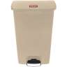 Rubbermaid Commercial, Streamline, Step-On, 18 gal, Resin, Beige, Rectangle, Receptacle