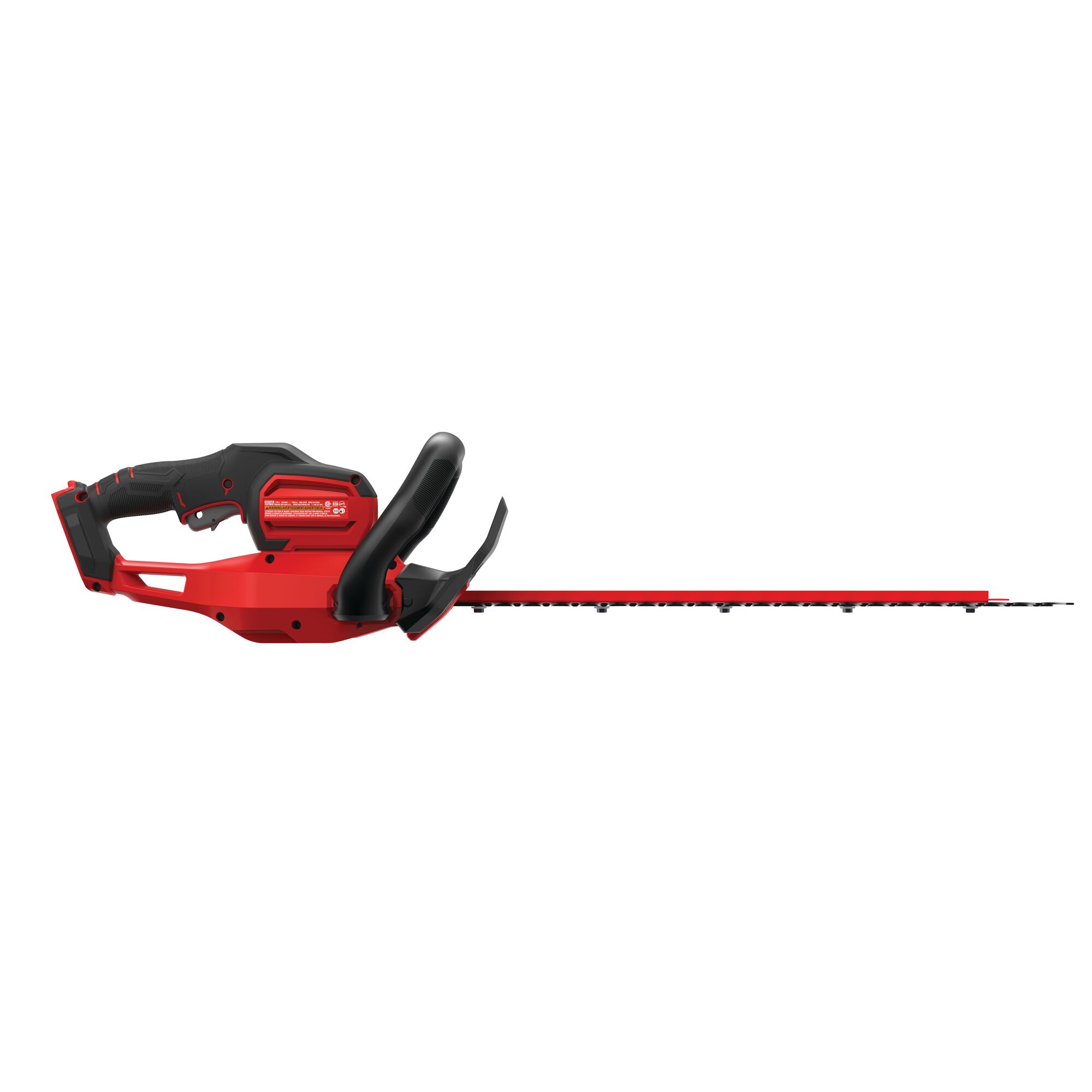 Right profile  view of cordless 22 inch hedge trimmer.