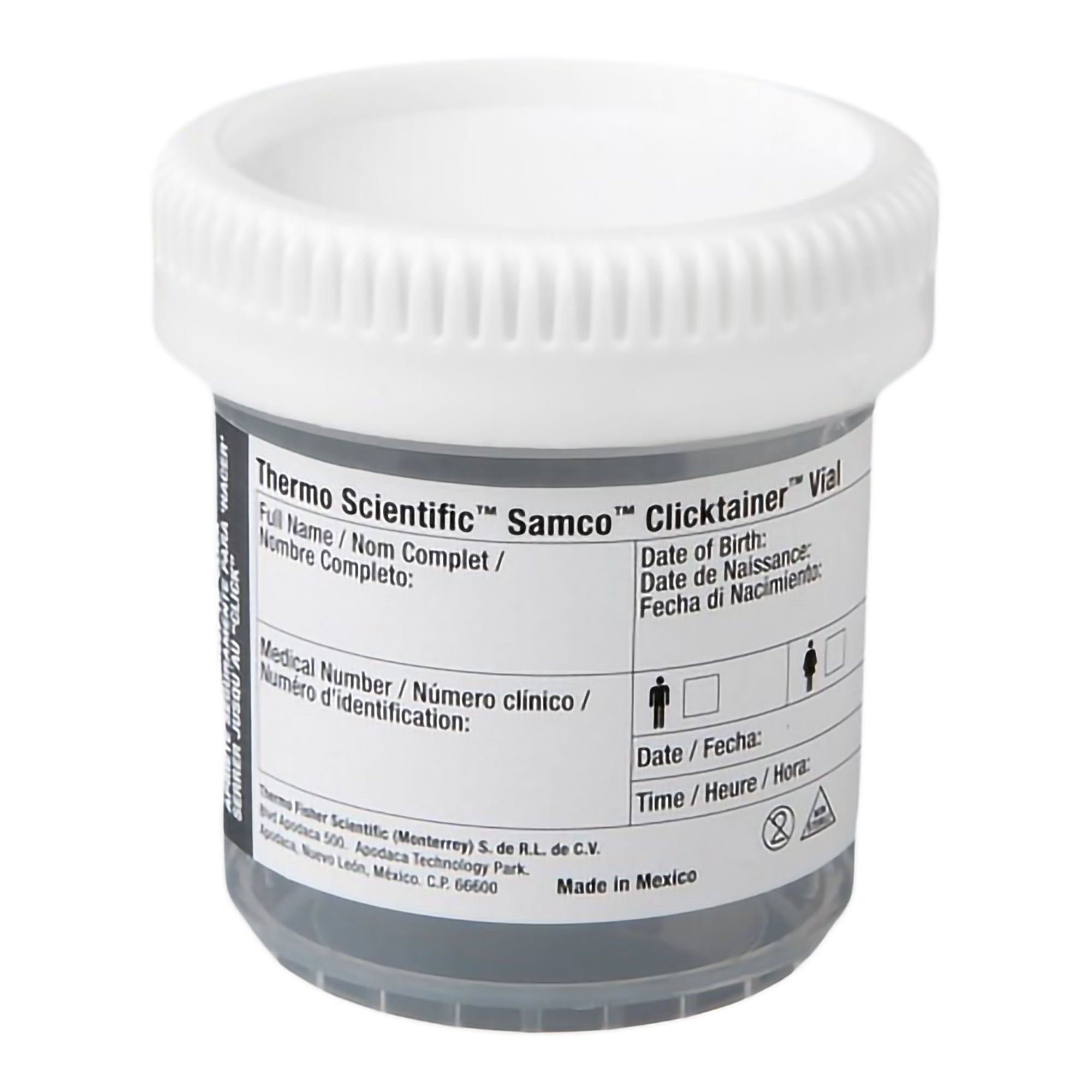 Thermo Scientific CONTAINER, SPCMN CLICKTAINER W/O LABEL WHT 90MLX53MM (400/CS