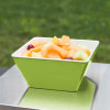 Medium square melamine cubic display bowl in green