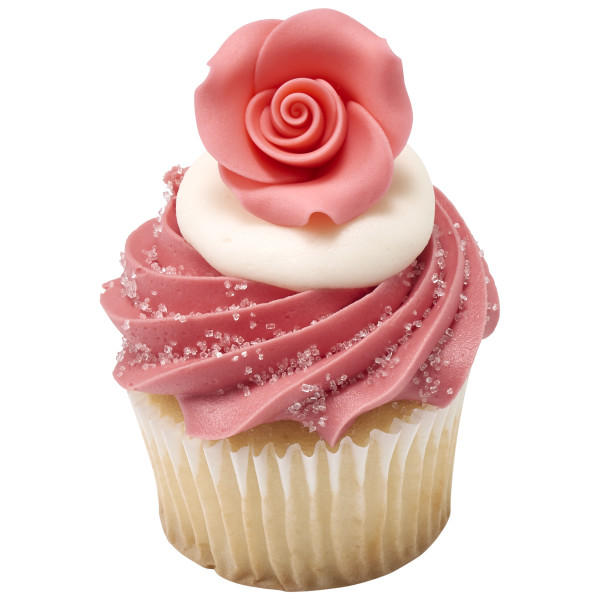 Pink 1.5" Rose - Red 3 Free SugarSoft® Premium Edible Decorations