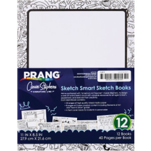 Sketch Smart Sketch Book, White, 11" x 8.5", 40 Sheets, Pack of 12