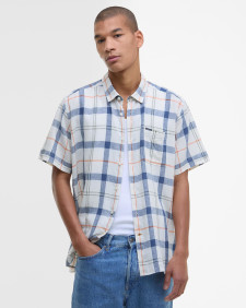Croft Short-Sleeved Shirt Sea Haze Tartan