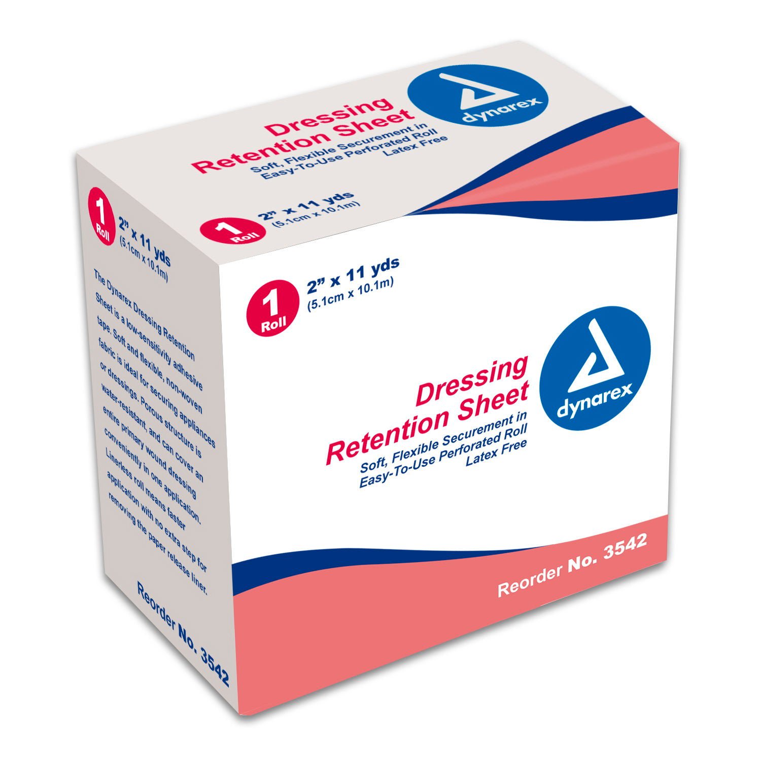 Water Resistant Dressing Retention Tape without Liner Dynarex® White 2 Inch X 11 Yard Nonwoven / Adhesive NonSterile