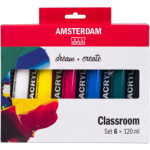 Standard Acrylic Classroom Set, 6 x 120 mL