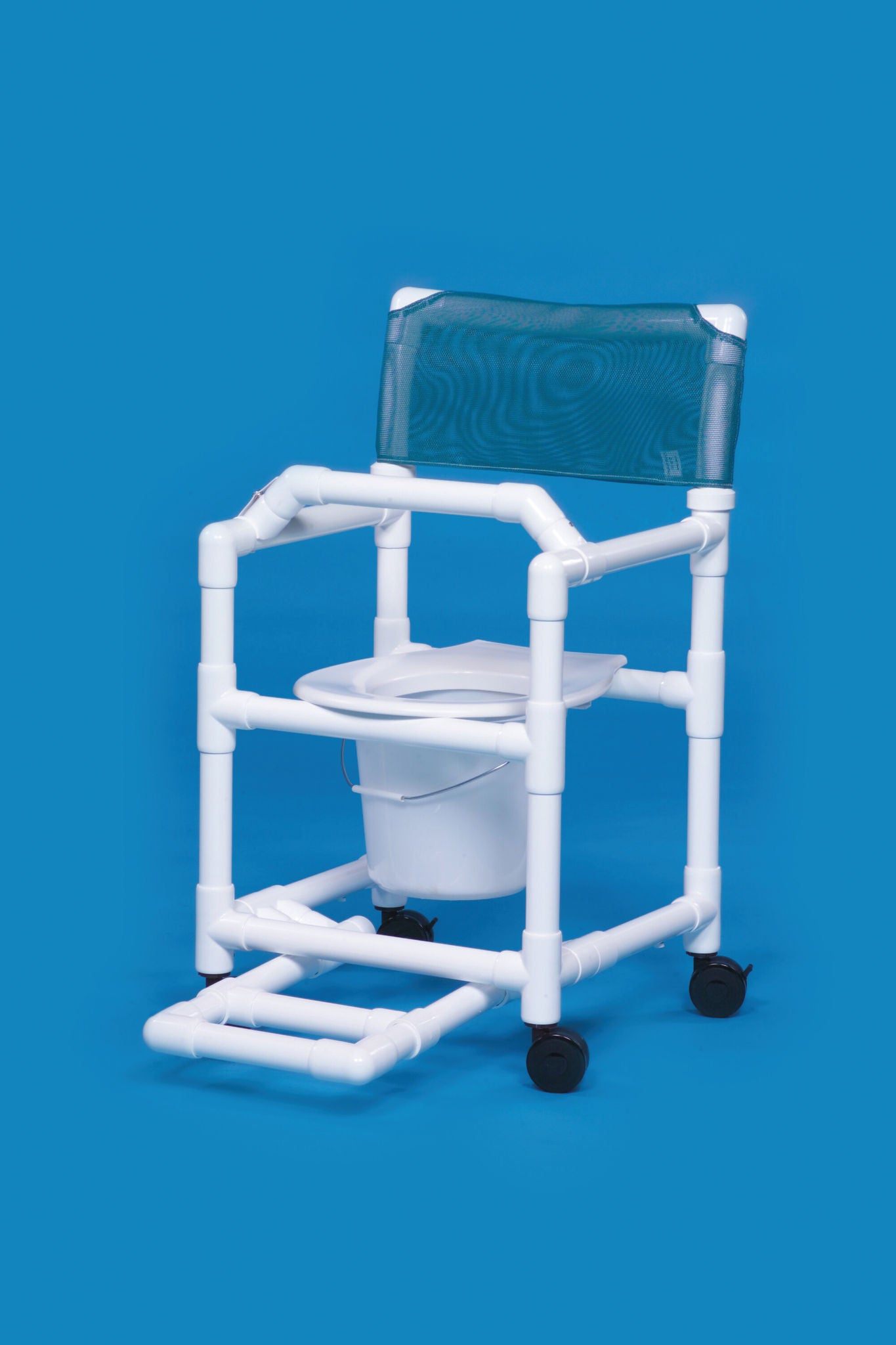 IPU CHAIR/COMMODE, SHOWER W/FT RSTTEAL 38"X21"X20"