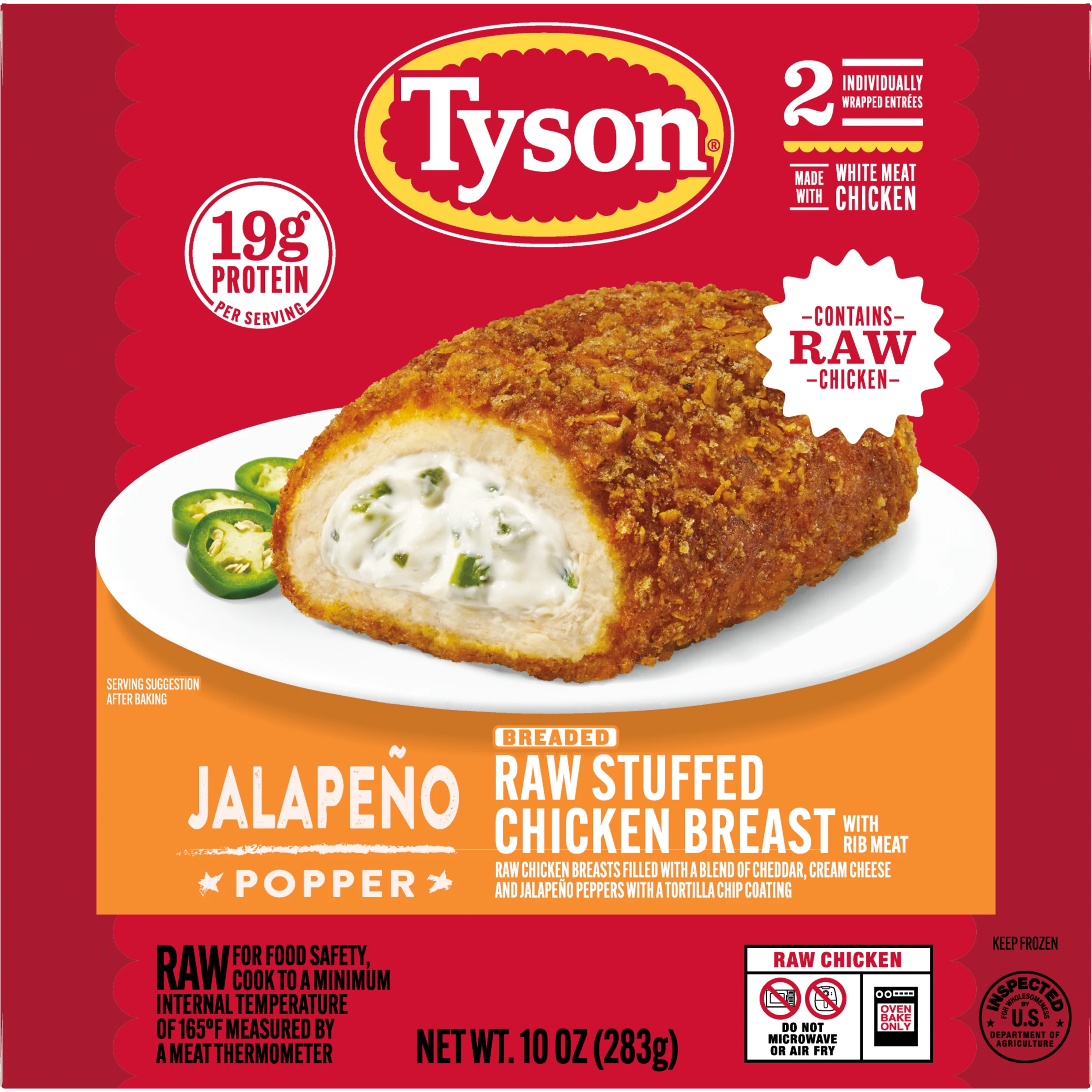 Jalapeno Popper Breaded Raw Stuffed Chicken Breast, 2 Count