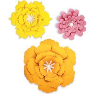 Creatively Inspired Orange, Yellow, Pink Flowers Dimensional Accent