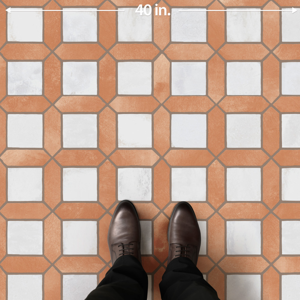 Picket Arendel Terra with White Square 14-5/8 in. x 22-1/2 in. Porcelain Floor and Wall Tile