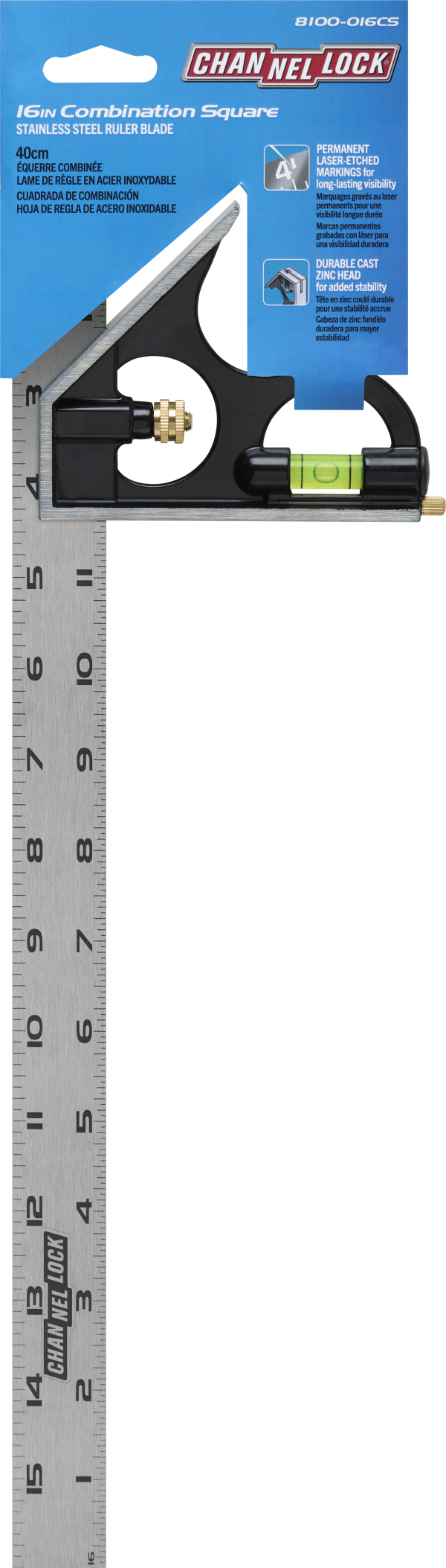 8100-016CS 16-inch High-Visibility Stainless Steel Combination Square