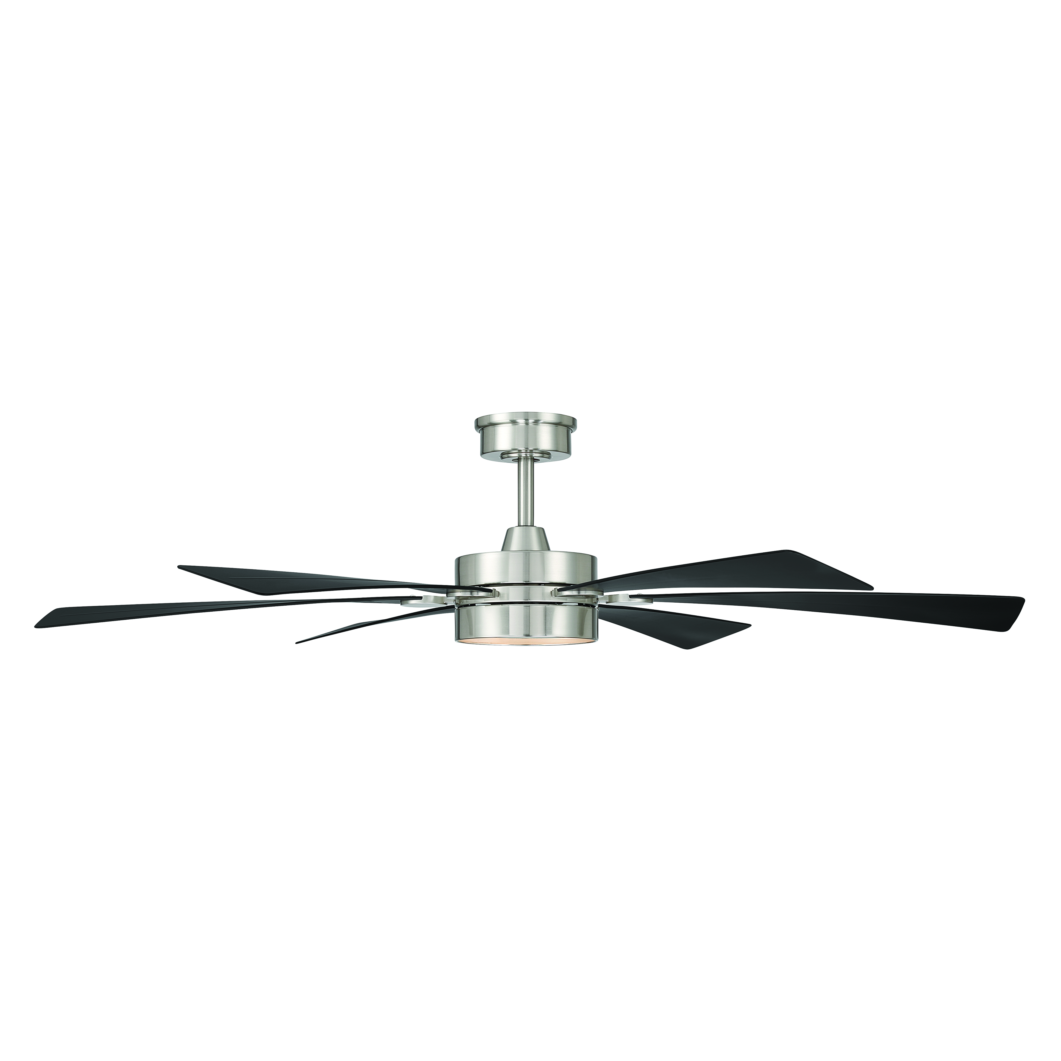 60" 6-Blade 5CCT LED Smart Ceiling Fan - Brushed Nickel and Coal Blades with Etched Lens - alternate view