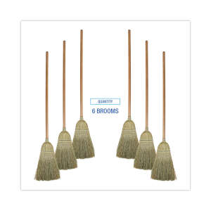 Boardwalk, 8in, Corn Brooms, 60" Overall Length, Corn Bristles, Natural