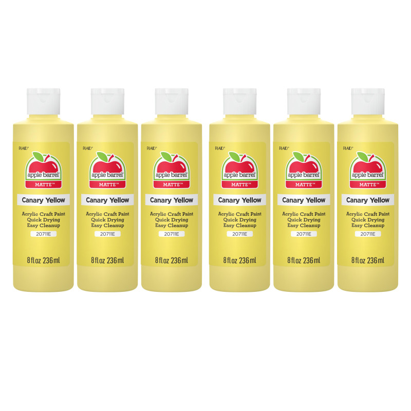 Acrylic Paint Matte, 8oz., Canary Yellow, Pack of 6