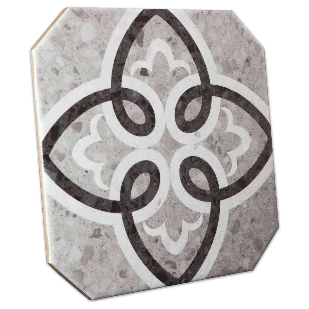 Riviera Octagon Garde Gris 7-7/8 in. x 7-7/8 in. Porcelain Floor and Wall Tile