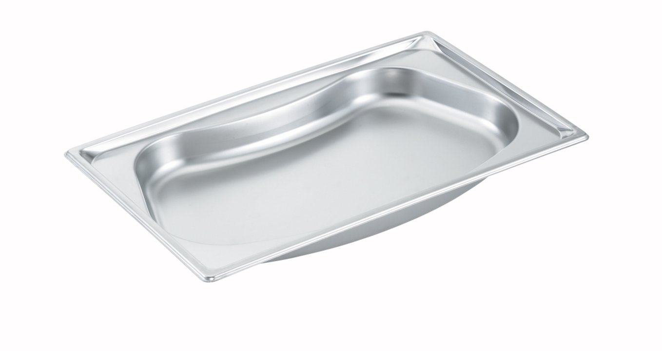 Full-size 2 ½-inch-deep Super Pan® stainless steel Super Shapes kidney-style wild pan