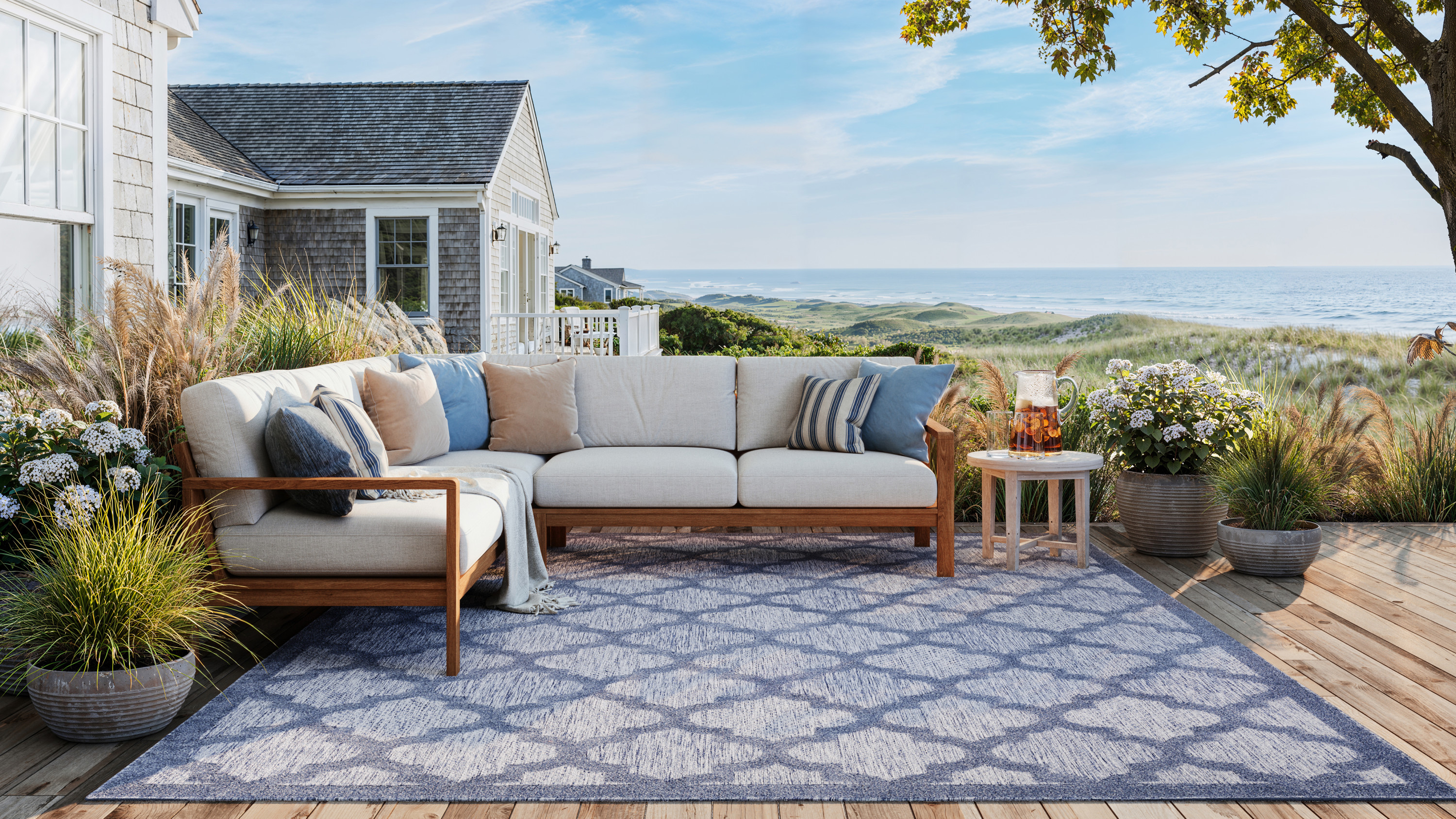 Nourison Easy Care 8' x 10' Denim Blue Modern Rug