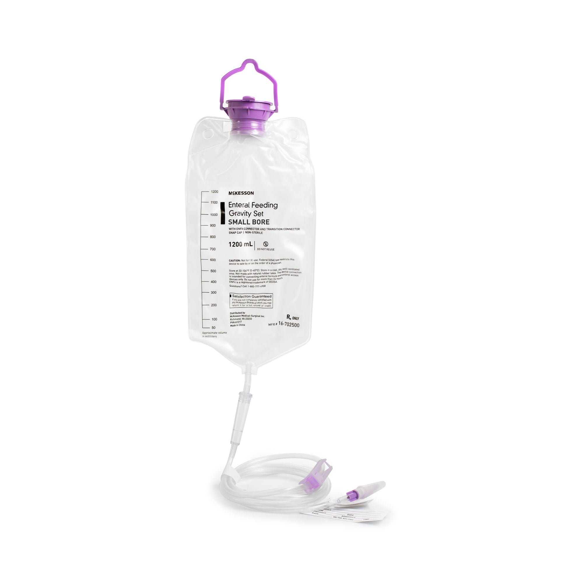McKesson Gravity Feeding Bag Set, 1200 mL