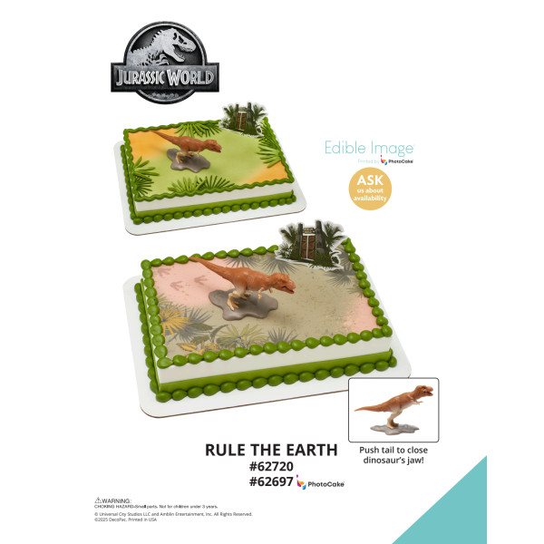 Jurassic World Rule the Earth The Magic of Cakes® PhotoCake® Enhanced Background and Icing Page