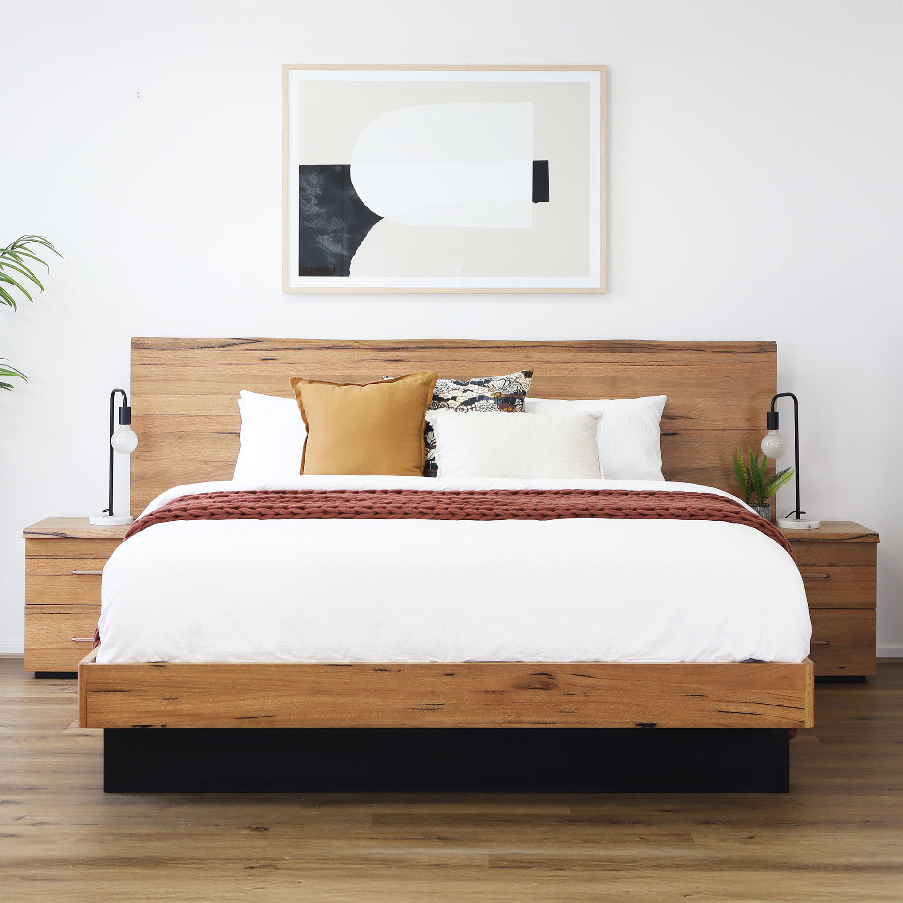 Lifestyle image of the  San Remo Bed Frame, Natural from Forty Winks