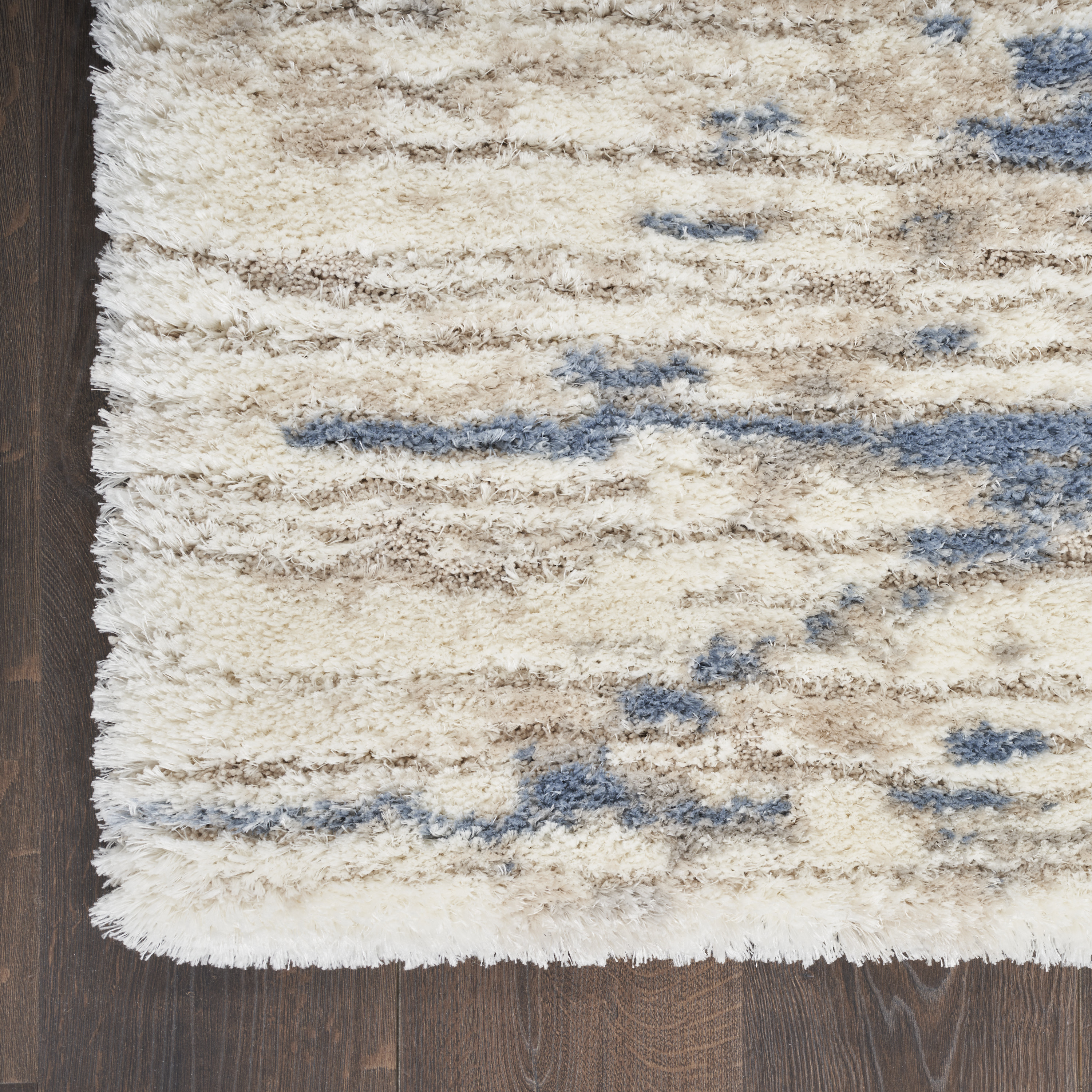 Nourison Dreamy Shag 7'10" x 9'10" Light Blue Grey Shag Indoor Rug