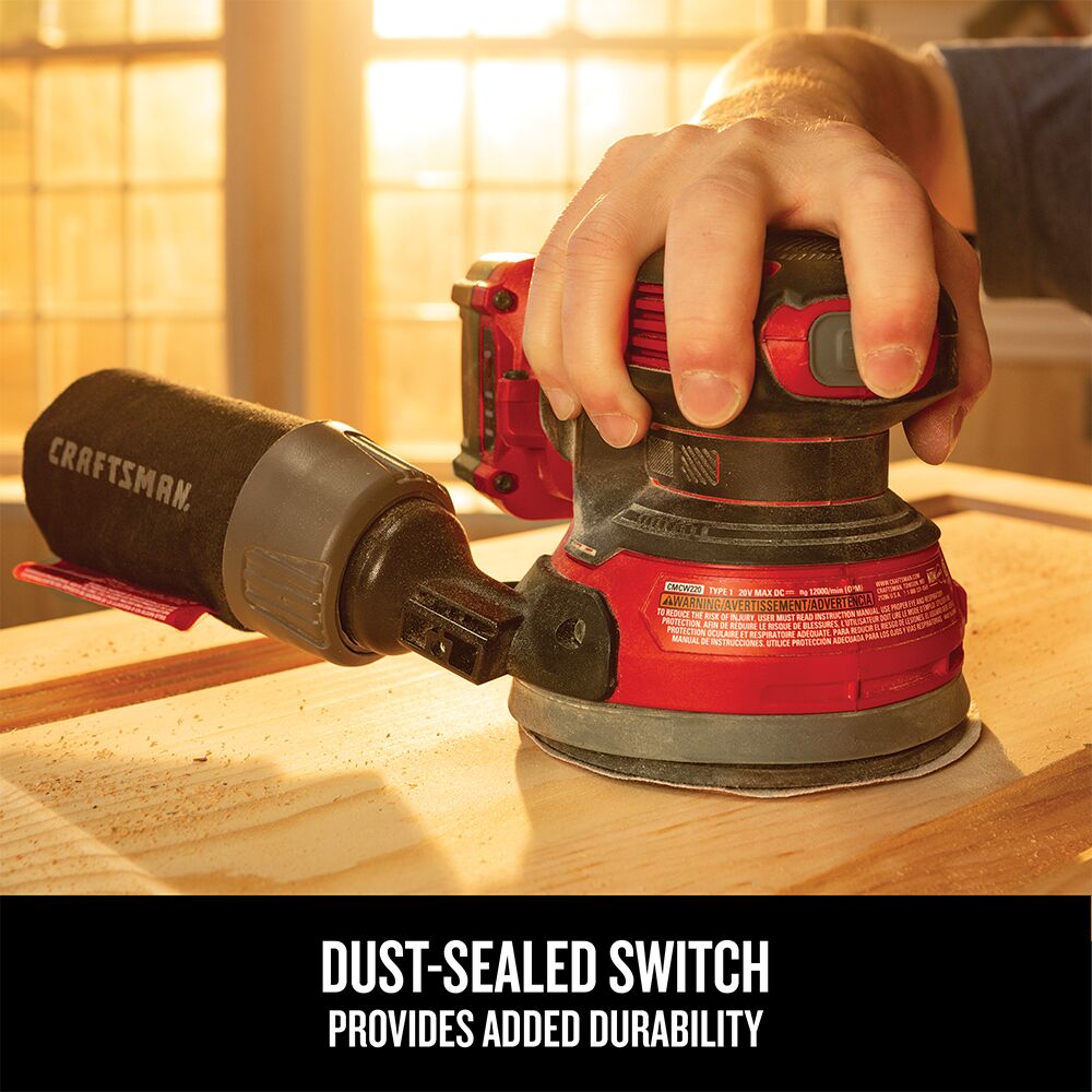 Graphic of CRAFTSMAN Sander highlighting product features
