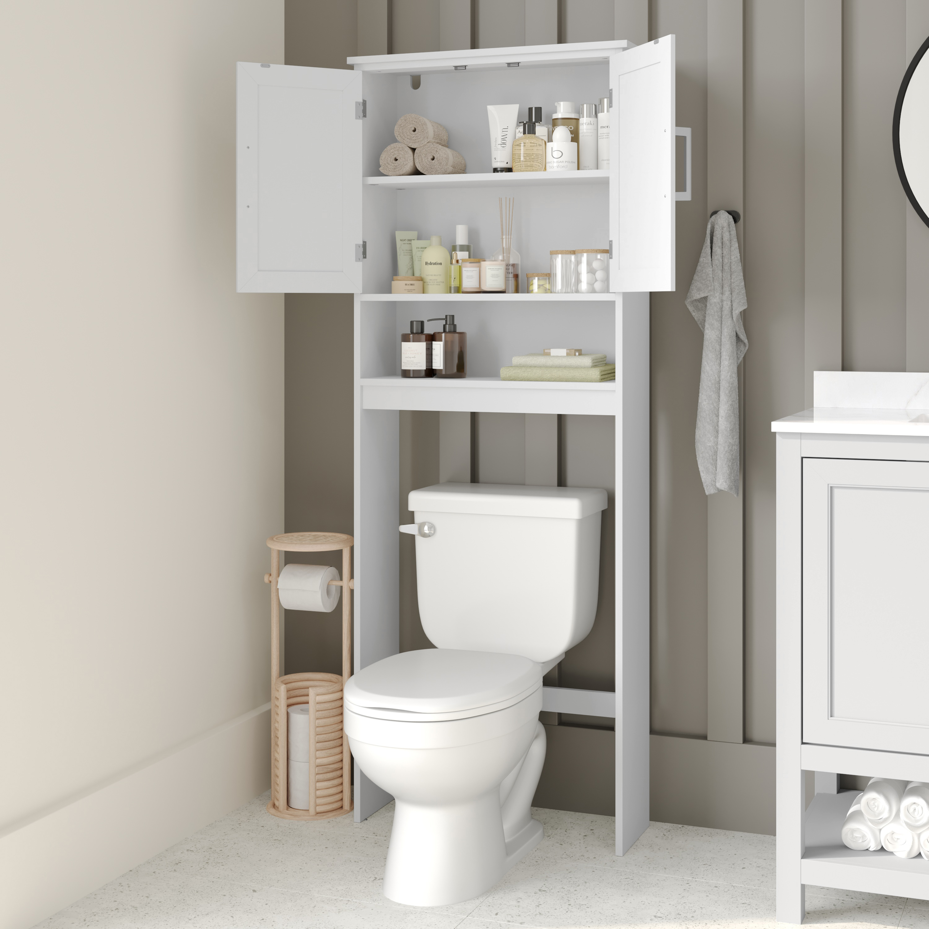 Vesta Over the Toilet Cabinet Storage Bathroom Organizer with In-Cabinet Adju... - Picture 7 of 25
