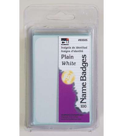 Self-Adhesive Name Badges, Plain, White