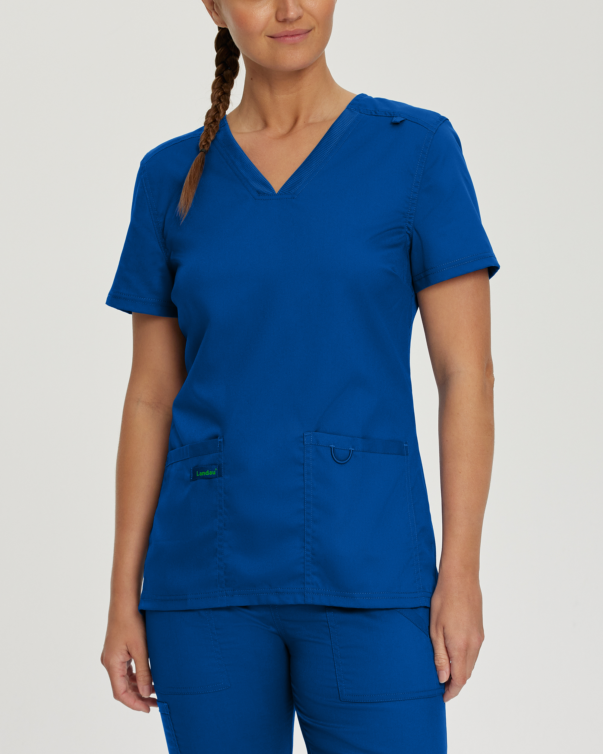 Landau ProFlex Women&#39;s 2&#45;Pocket V&#45;Neck Scrub Top-Landau