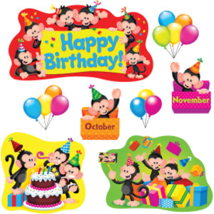 Monkey Mischief&reg; Birthday Bulletin Board Set