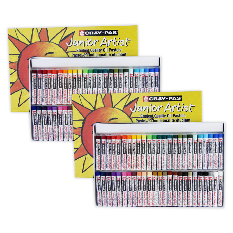 Cray-Pas Junior Artist Oil Pastels, 48 Assorted Colors, 50 Set Per Set, 2 Sets