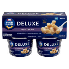 Kraft Deluxe White Cheddar Mac & Cheese Macaroni and Cheese Dinner, 4 ct Pack, 2.39 oz Cups