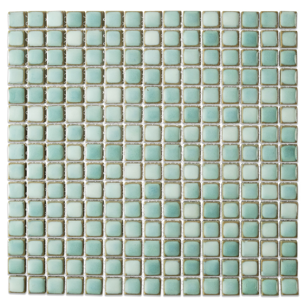 Hudson Edge Mint Green 12-1/4 in. x 12-1/4 in. Porcelain Mosaic Tile