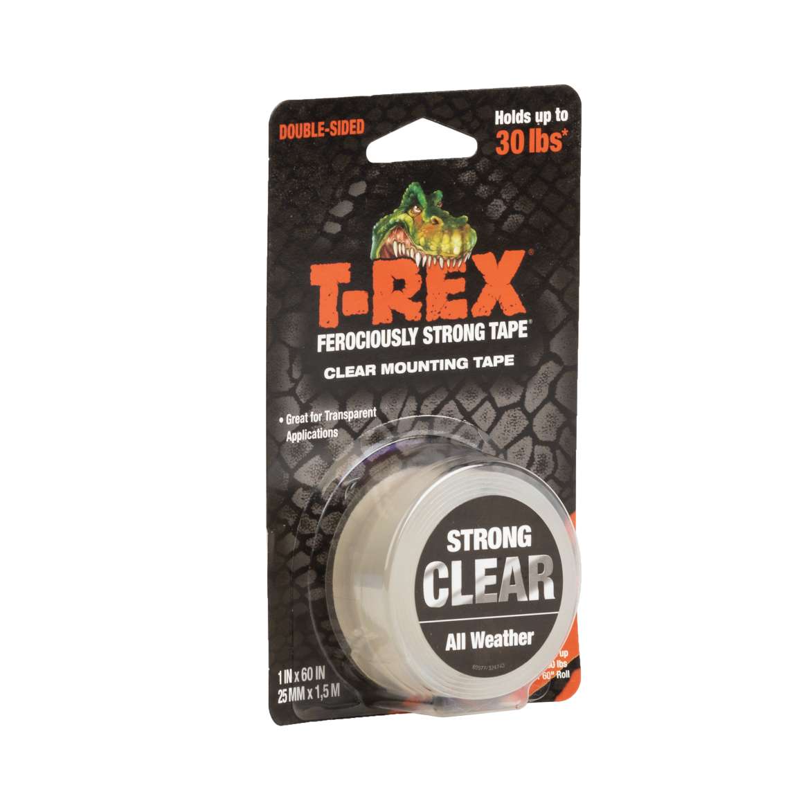 T-Rex® Strong and Clear Mounting Tape - Clear, 1 in. x 60 in.