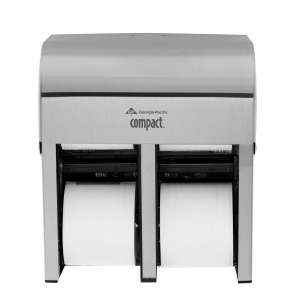 Georgia Pacific, Compact Quad® 4-roll High-capacity, Coreless Bath Tissue Dispenser, Stainless Steel