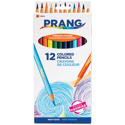 Prang Thick Core Colored Pencils, Assorted Colors,  3.3 mm core, 12 Count