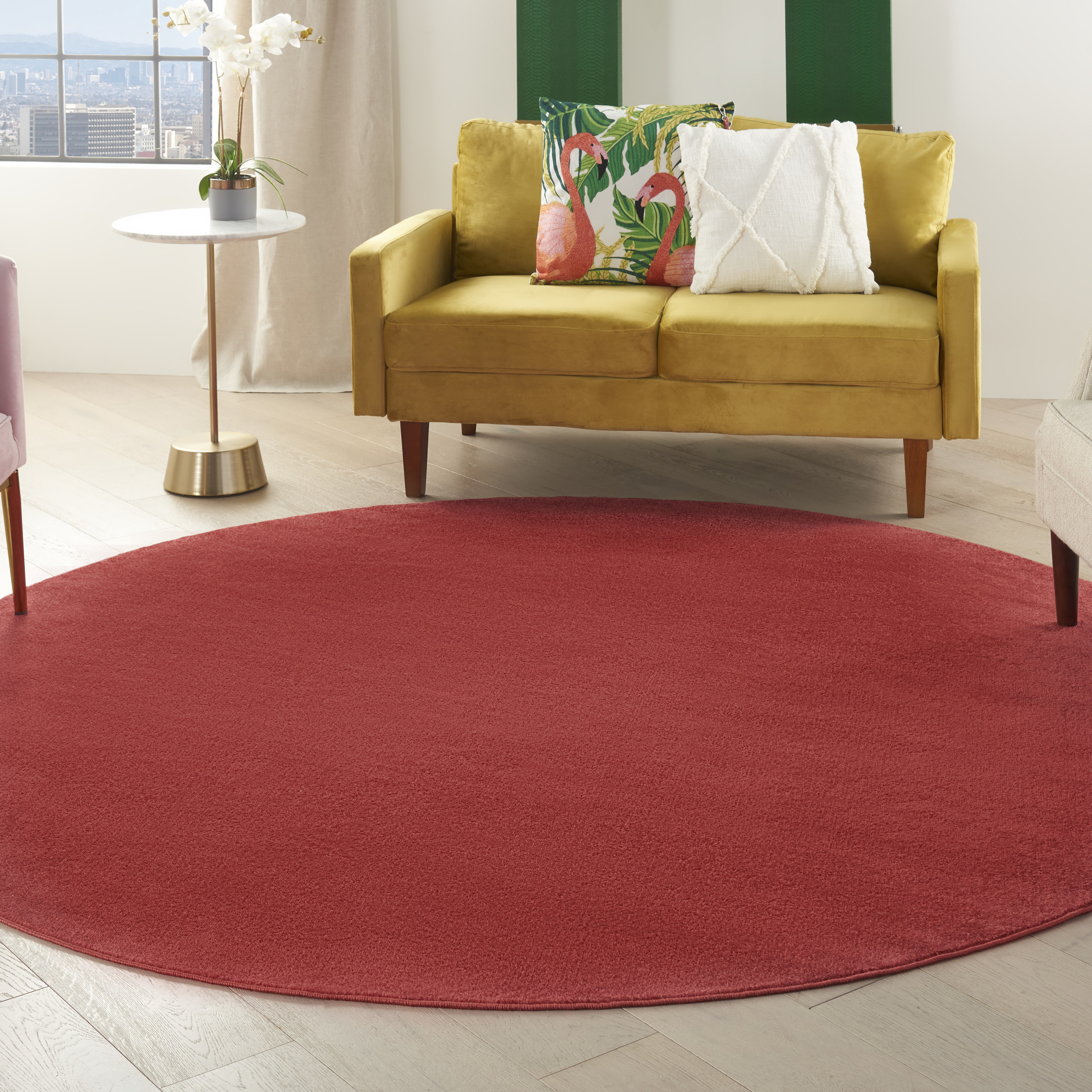 Nourison Nourison Essentials 8' x Round Brick Red Outdoor Rug