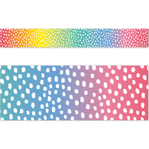 Core Decor Messy Dots on Rainbow EZ Border, Bulletin Board Border, 48 Feet
