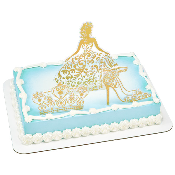 Gold Quinceañera Cake Kit