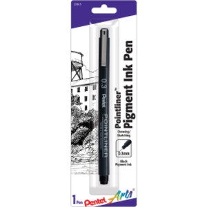 Pointliner Pen, 0.3mm, Black Pigment Ink, 1-Pack