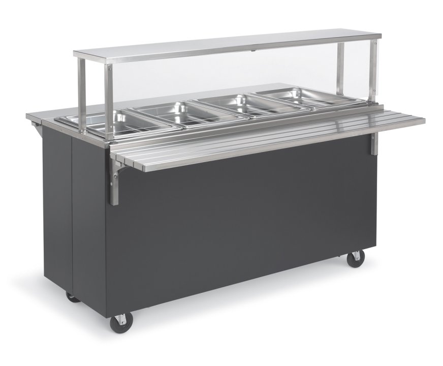 Affordable Portable hot food station with cafeteria breath guard