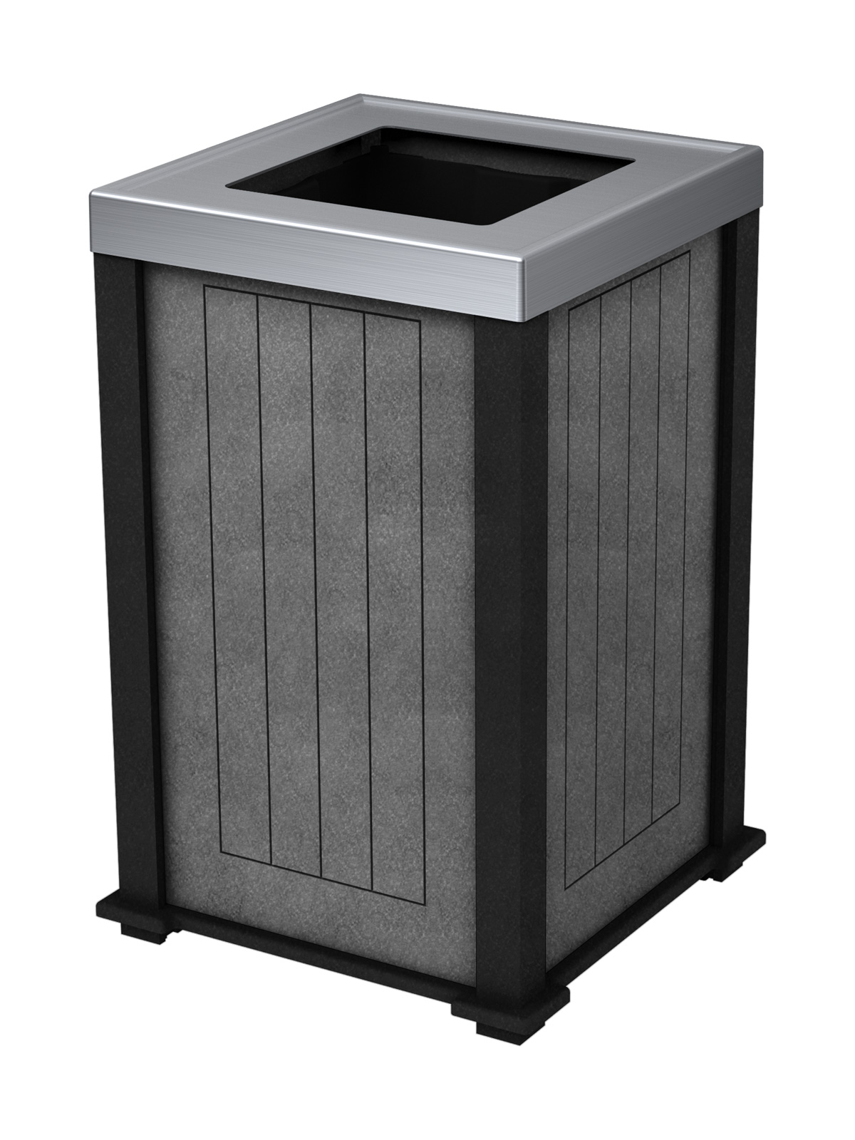 Busch Systems Catalyst Series waste container made of recycled plastic lumber