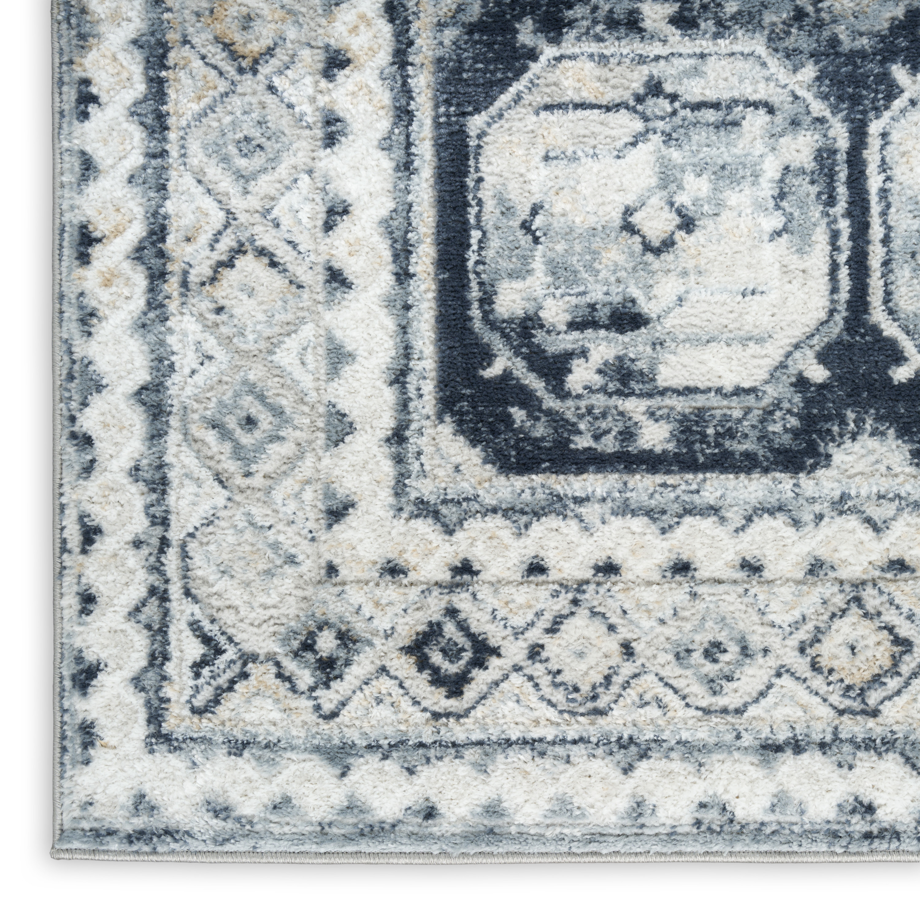 Nourison Dekor 4' x 6' Grey Navy Vintage Indoor Rug