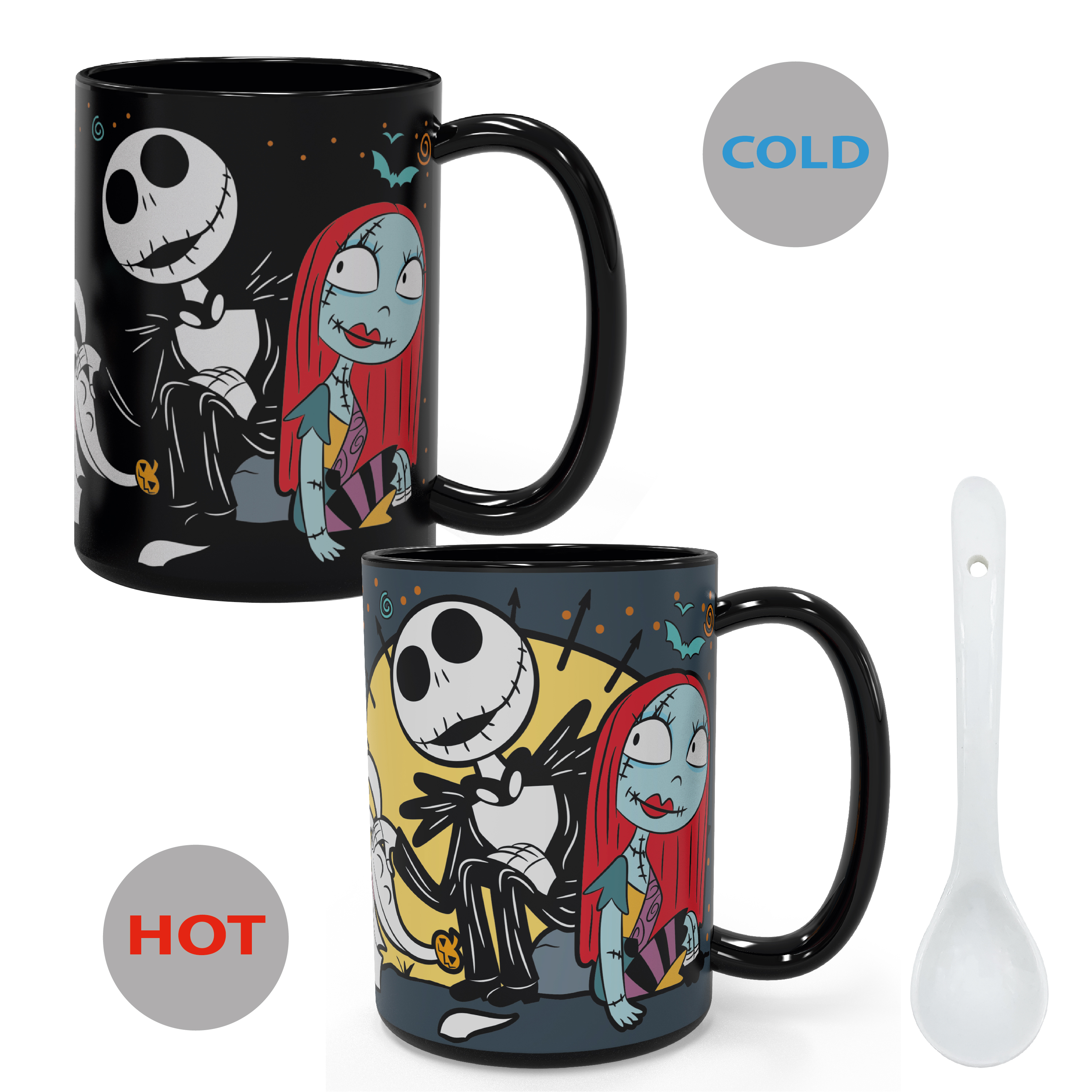 Disney The Nightmare Before Christmas 15 ounce Coffee Mug and Spoon, Jack the Pumpkin King & Sally slideshow image 2 Disney The Nightmare Before Christmas 15 ounce Coffee Mug and Spoon, Jack the Pumpkin King & Sally slideshow image 2