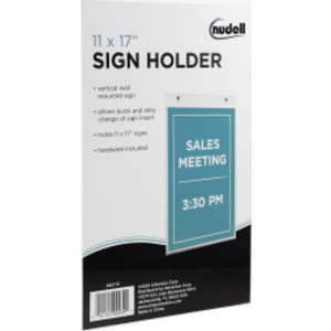 Sign Holder, Wall Mounted, Clear, 11x17 in