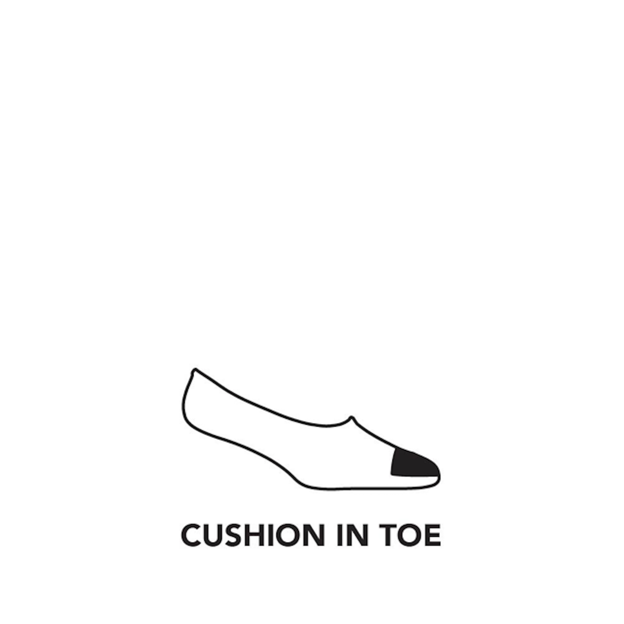 No show hidden cushion map showing cushioning only in the toe