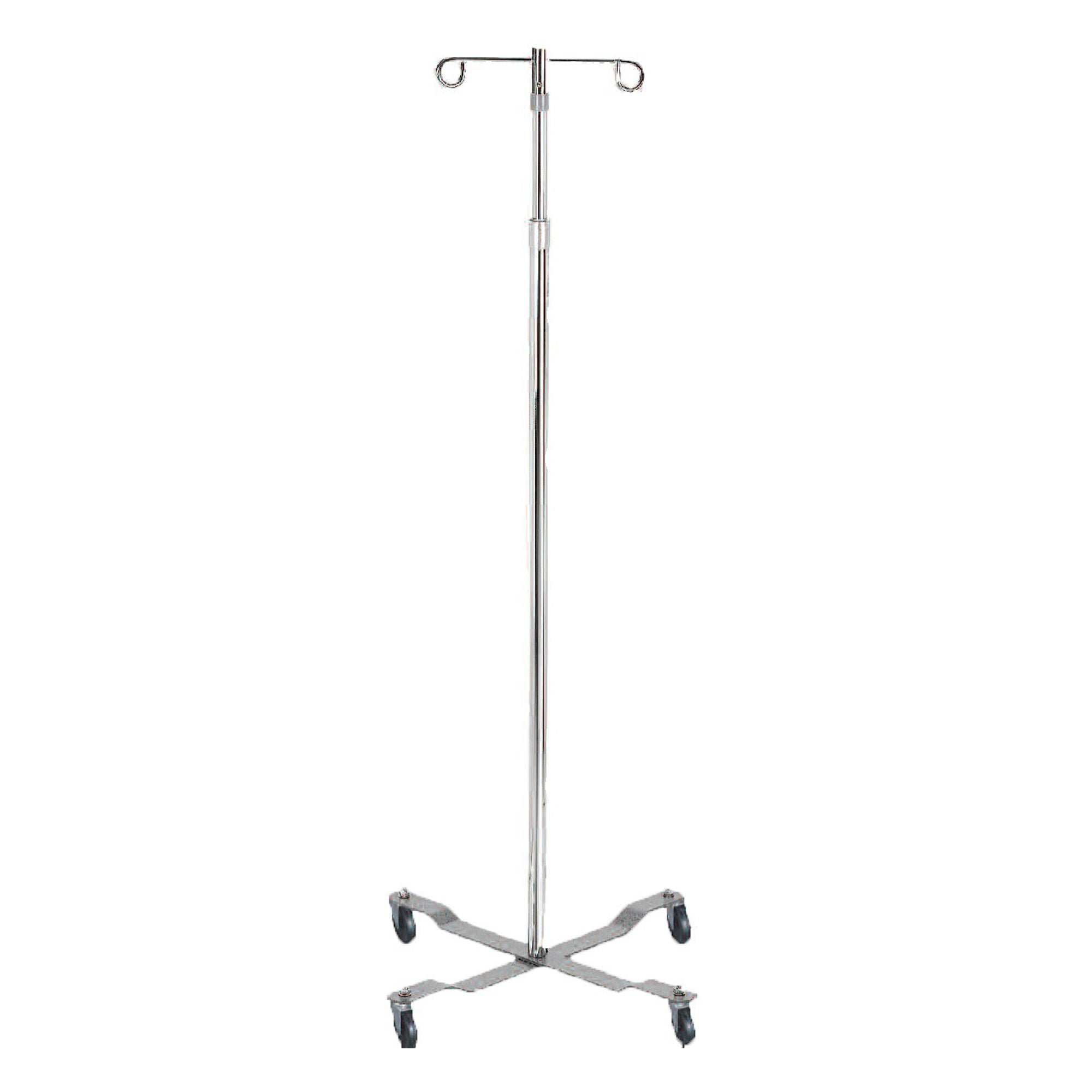 McKesson IV Pole, Four Legs with Casters, Two Hooks